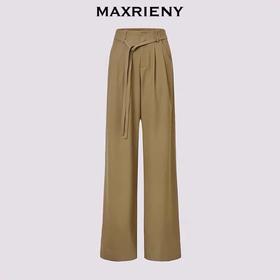 MAXRIENY极简通勤气质感休闲裤25夏阔腿长裤女MS86TR516Y90