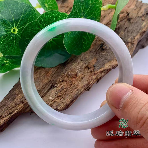 派瑞翡翠 翡翠手镯 糯种 飘花 商品图3