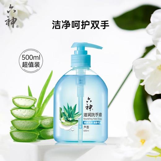 六神滋润洗手液易冲洗（芦荟）500ml/瓶 商品图1