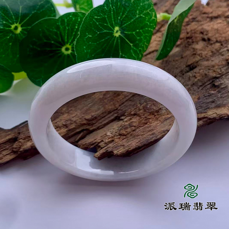 派瑞翡翠 翡翠手镯 糯种 飘花