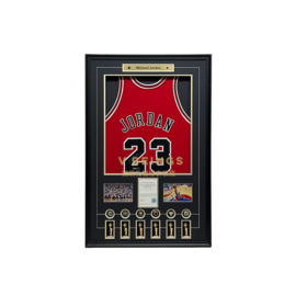 收藏系列 乔丹 公牛队红色23号 MN球员版 亲笔签名球衣
