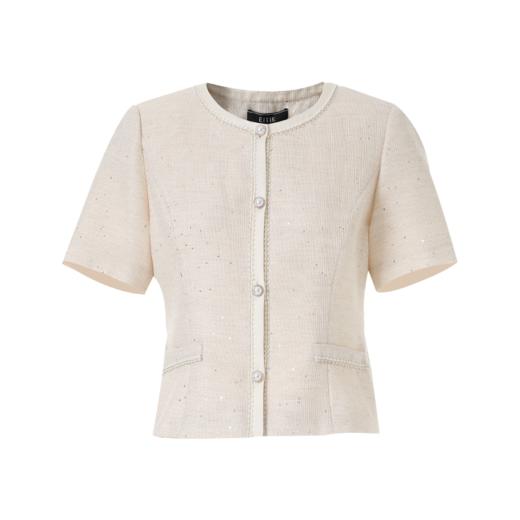 EITIE爱特爱法式小香风亮片金葱短袖精致外套上衣2026夏季新款B2603208 商品图5