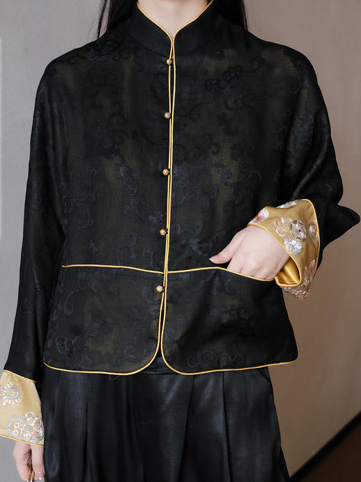 盛唐牡丹盛奢系列 | 真丝罗底香云纱手绣外套 商品图1