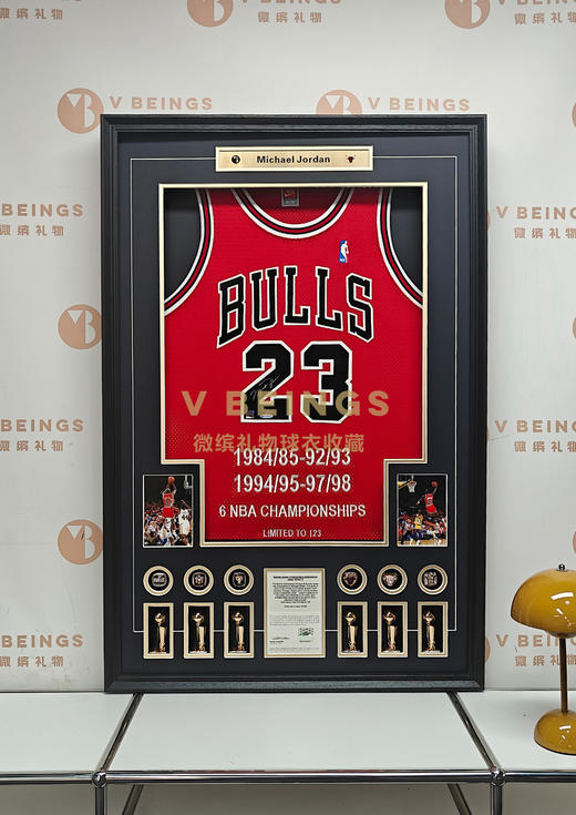 收藏系列 乔丹 公牛队红色23号 123款限量版 亲笔签名球衣 商品图1