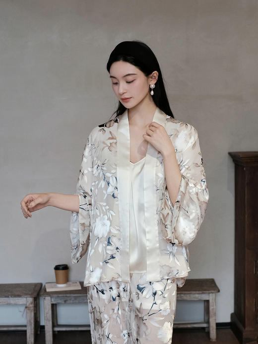 盛唐牡丹 | 烂花绒真丝绡开衫外套 商品图0