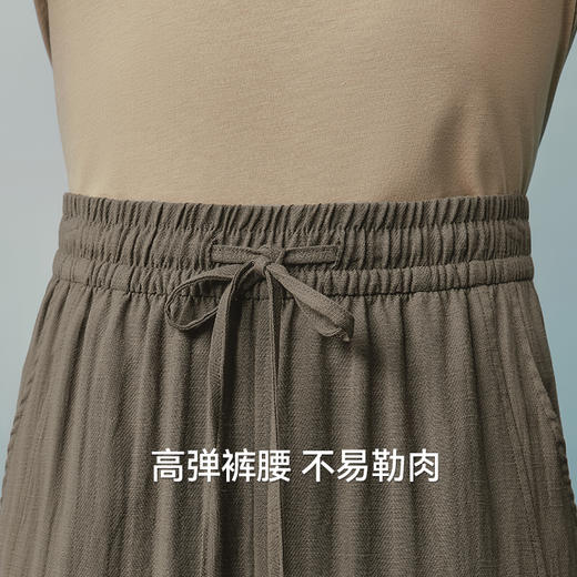 Threegun三枪 亚麻人字纹女长裤-T60103B01 商品图5