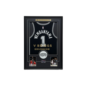 收藏系列 文班亚马 马刺队黑色 球迷版 亲笔签名球衣