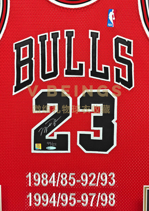 收藏系列 乔丹 公牛队红色23号 123款限量版 亲笔签名球衣 商品图2