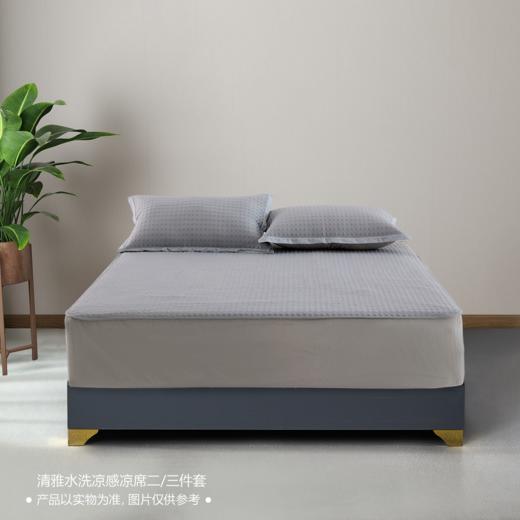 【4月】雅兰 安雅水洗凉感凉席三件套（笠高款冰川蓝）【7F童床】[广百北京路店] 商品图0