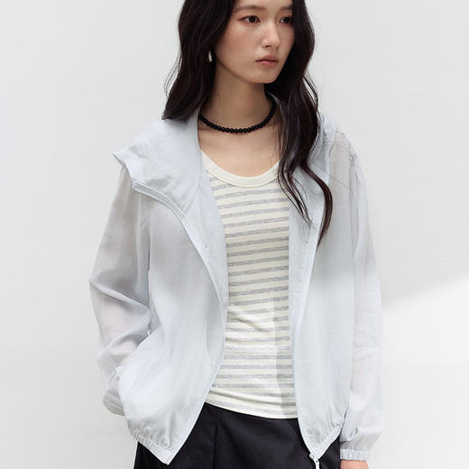 2026 新款 春夏天丝亚麻连帽开衫女 莱赛尔休闲拉链百搭外套ZXFX2026 商品图0