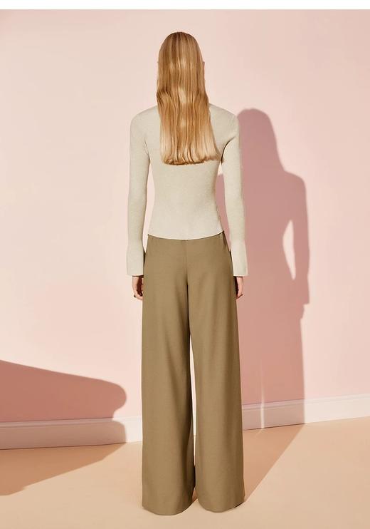 MAXRIENY极简通勤气质感休闲裤25夏阔腿长裤女MS86TR516Y90 商品图4