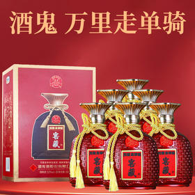 【积分抵钱花】 酒鬼 万里走单骑 窖藏 馥郁香型白酒 52度 500ml*6  整箱