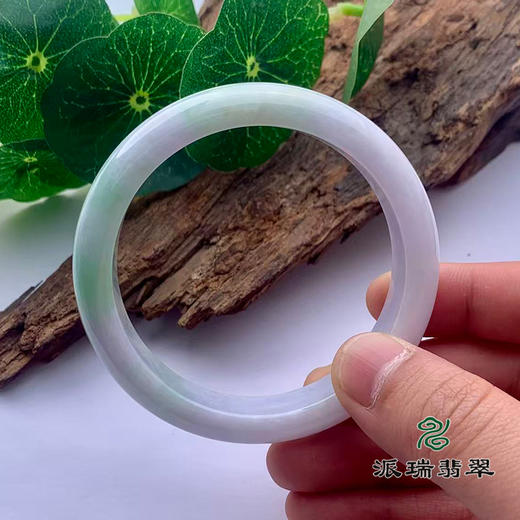 派瑞翡翠 翡翠手镯 糯种 飘花 商品图3