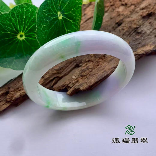 派瑞翡翠 翡翠手镯 糯种 飘花 商品图0