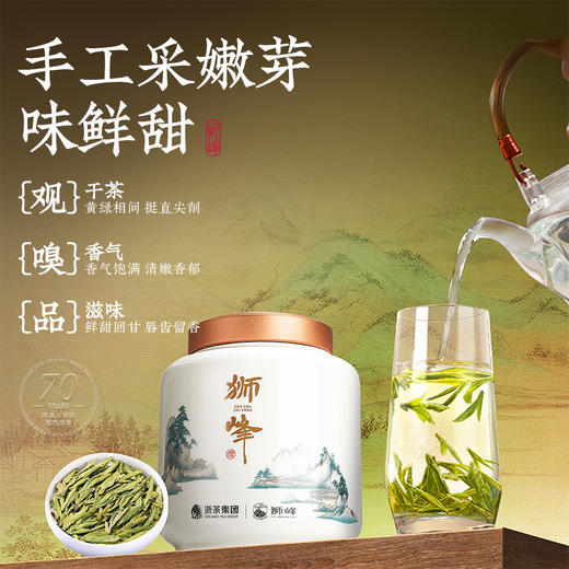 狮峰牌龙井茶礼盒茗狮醒春群山岱210g 商品图2