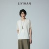 LIYIHAN 2026夏季新款亚麻短袖T恤女白色宽松小众设计感针织上衣 商品缩略图1