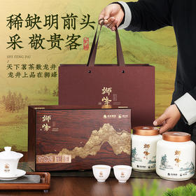 狮峰牌龙井茶礼盒茗狮醒春群山岱210g
