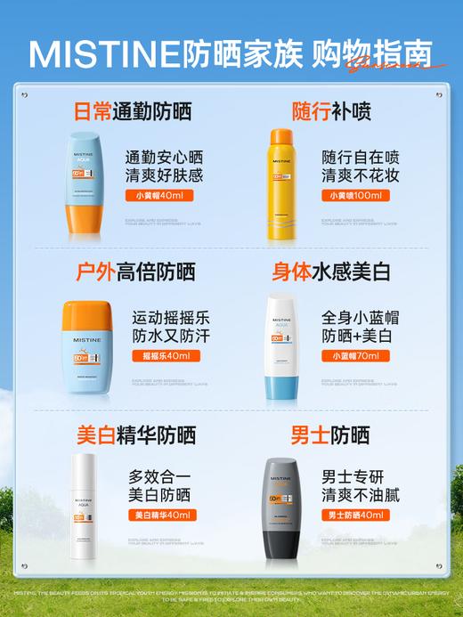 Mistine蜜丝婷小黄帽面部水感养肤防晒霜防水防汗紫外线40ml 商品图5