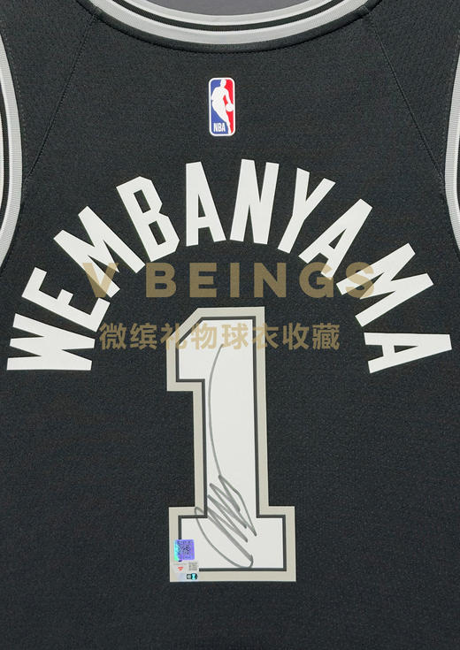 收藏系列 文班亚马 马刺队黑色 球迷版 亲笔签名球衣 商品图2