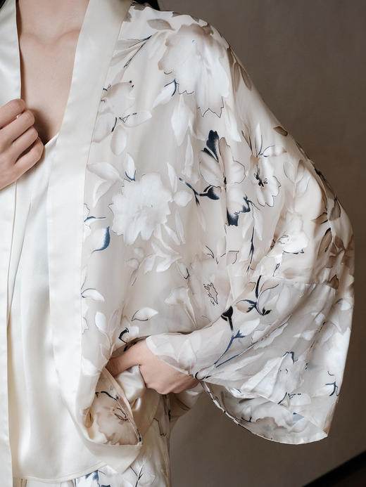 盛唐牡丹 | 烂花绒真丝绡开衫外套 商品图3