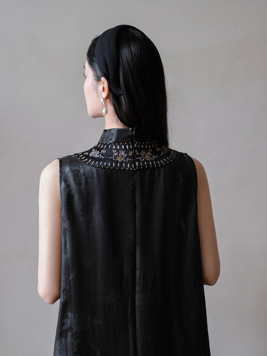 盛唐牡丹盛奢系列 | 真丝香云纱手绣女连衣裙 商品图5