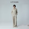 LIYIHAN 2026夏新款亚麻衬衫女通勤宽松卡其色条纹上衣设计感小众 商品缩略图0