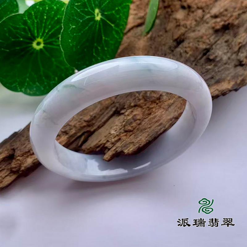 派瑞翡翠 翡翠手镯 糯种 飘花