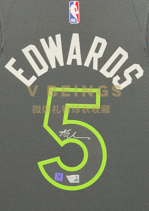 收藏系列 爱德华兹 森林狼5号 球迷版 亲笔签名球衣 商品图2
