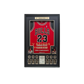 收藏系列 乔丹 公牛队红色23号 123款限量版 亲笔签名球衣