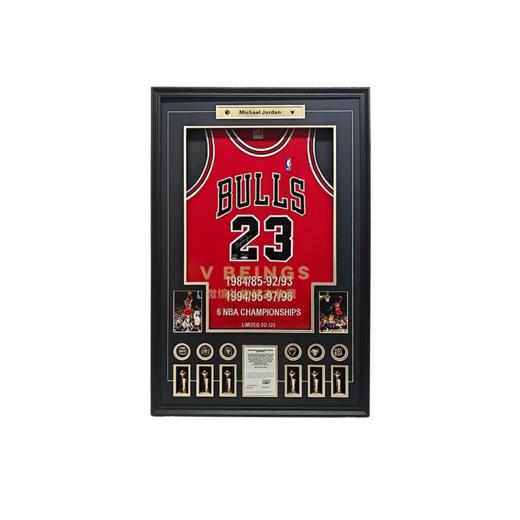 收藏系列 乔丹 公牛队红色23号 123款限量版 亲笔签名球衣 商品图0