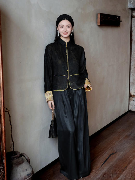 盛唐牡丹盛奢系列 | 真丝罗底香云纱手绣外套 商品图0