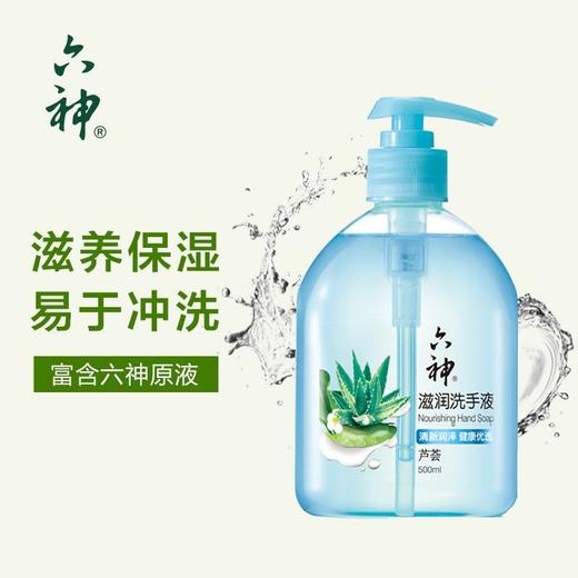 六神滋润洗手液易冲洗（芦荟）500ml/瓶 商品图2
