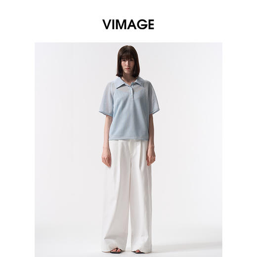 VIMAGE纬漫纪休闲百搭减龄宽松上衣2026夏季新款V2513213 商品图0