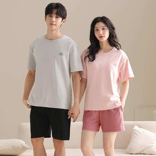 2026 新款 纯棉情侣睡衣 春夏短袖短裤可外穿家居服套装ZXFX2026 商品图1