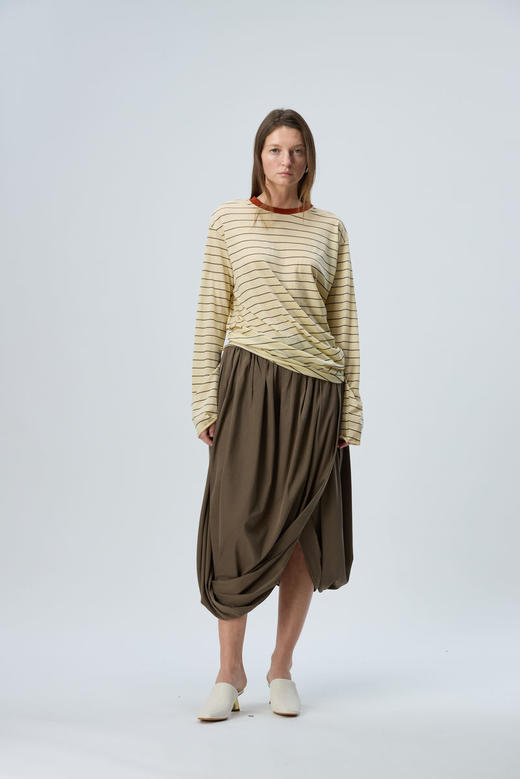 条纹撞色领造型T 商品图1