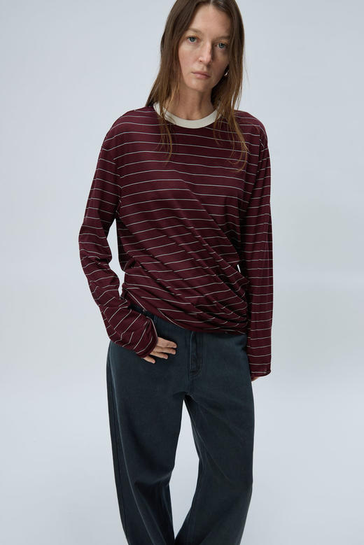 条纹撞色领造型T 商品图2