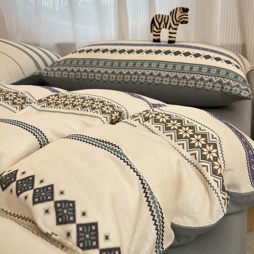 【限时秒杀】自然醒A类波西米亚全棉双层纱四件套HS（不参与优惠券） 商品图6