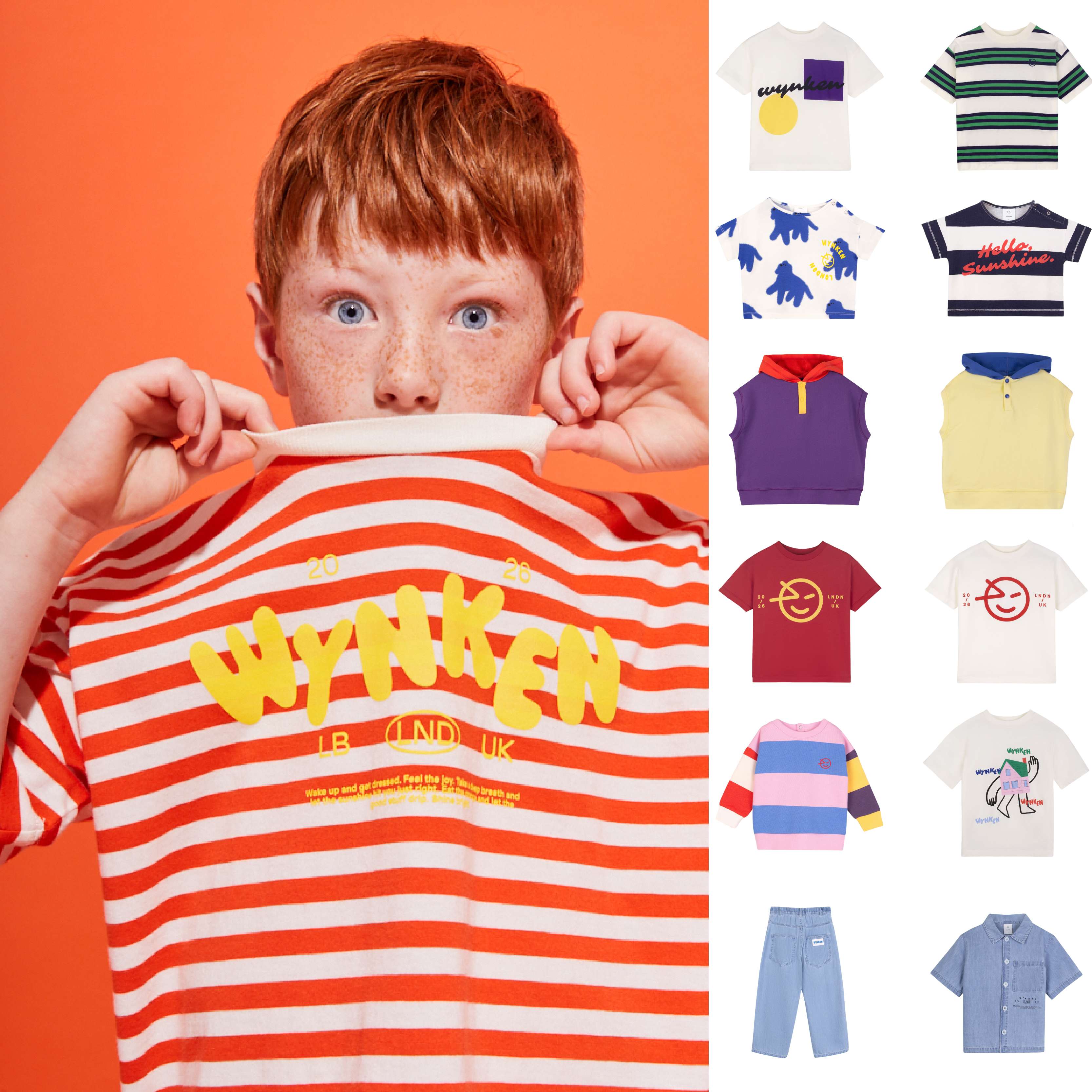 wynken 26SS新品 幼童短袖短裤套头衫鸭舌帽背心牛仔裤衬衫遮阳衣