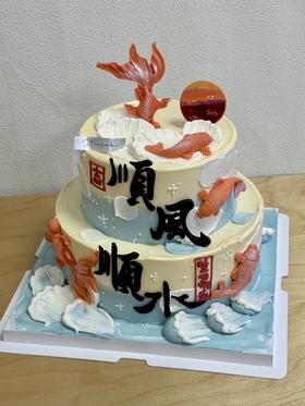 中式风生水起蛋糕