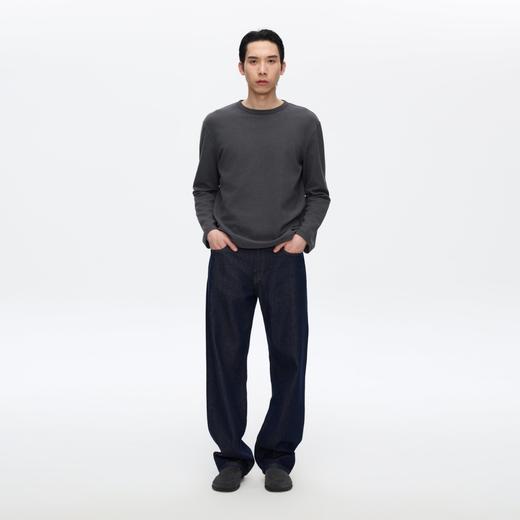 Oneup直筒不褪色蓝牛仔裤 商品图4