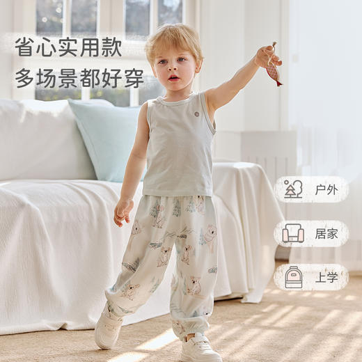 【2026春夏新品】ibaby×outlast太空科技恒温双层纱布桑蚕丝抑菌防叮咬灯笼裤 商品图3