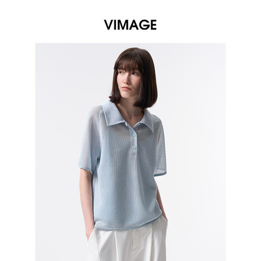 VIMAGE纬漫纪休闲百搭减龄宽松上衣2026夏季新款V2513213 商品图1