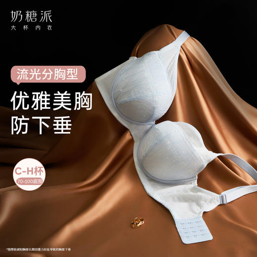 [流光分胸型]全罩杯文胸防下垂蕾丝上托大胸内衣 商品图1