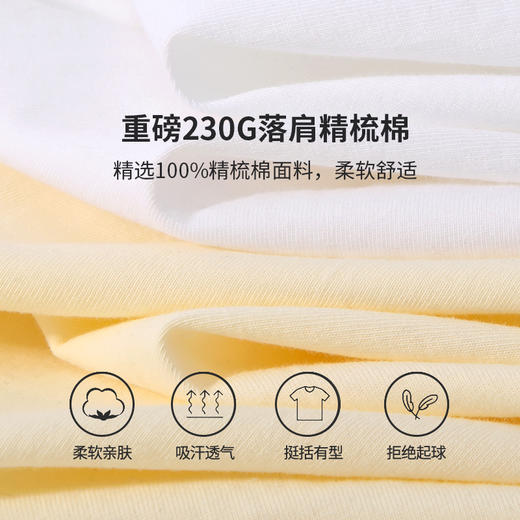【79元3件】230G纯棉微落肩精梳T恤 多种颜色可选 柔软亲肤 吸汗透气 基础百搭 商品图7