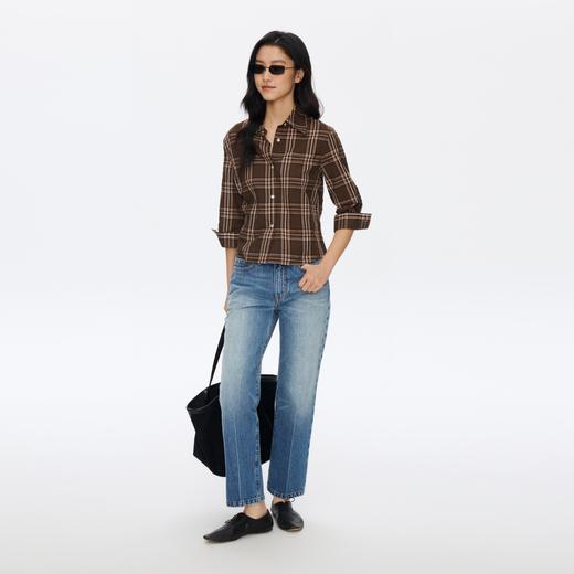 Oneup格子七分袖衬衫 商品图4