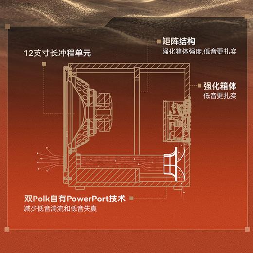 普乐之声（polk）ES12 300W家庭影院音箱 家用客厅有源低音炮12英寸长冲程超低音音箱D类功放 黑色 商品图4