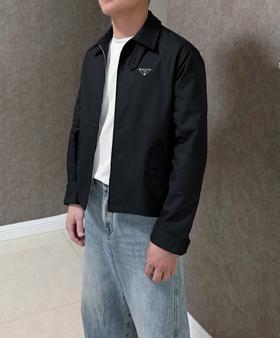 PLD 珐琅标翻领哈灵顿外套夹克 面料挺括板正