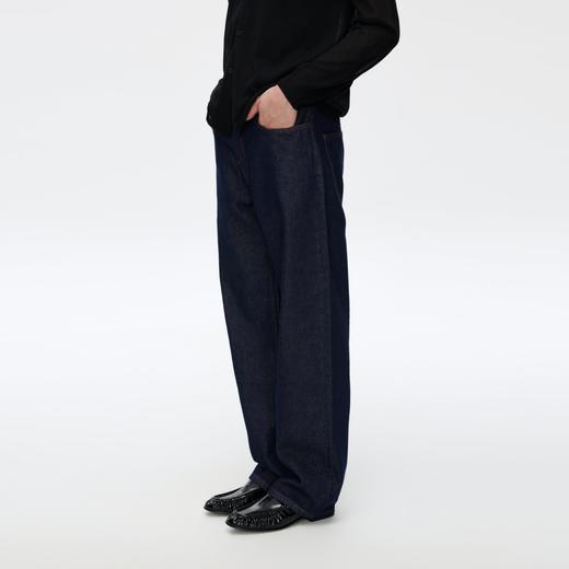 Oneup直筒不褪色蓝牛仔裤 商品图3