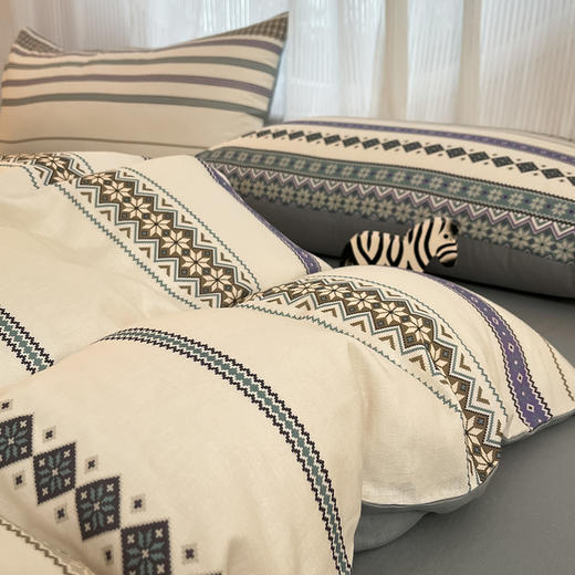 【限时秒杀】自然醒A类波西米亚全棉双层纱四件套HS（不参与优惠券） 商品图5