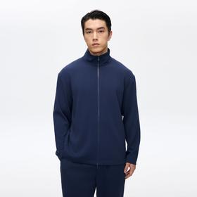 Oneup条纹肌理拉链运动立领外套